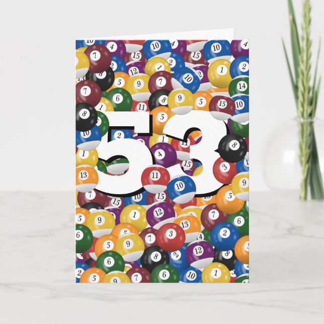 Carte Billard Anniversaire Balls Pour 53e Anniversaire (Devant)