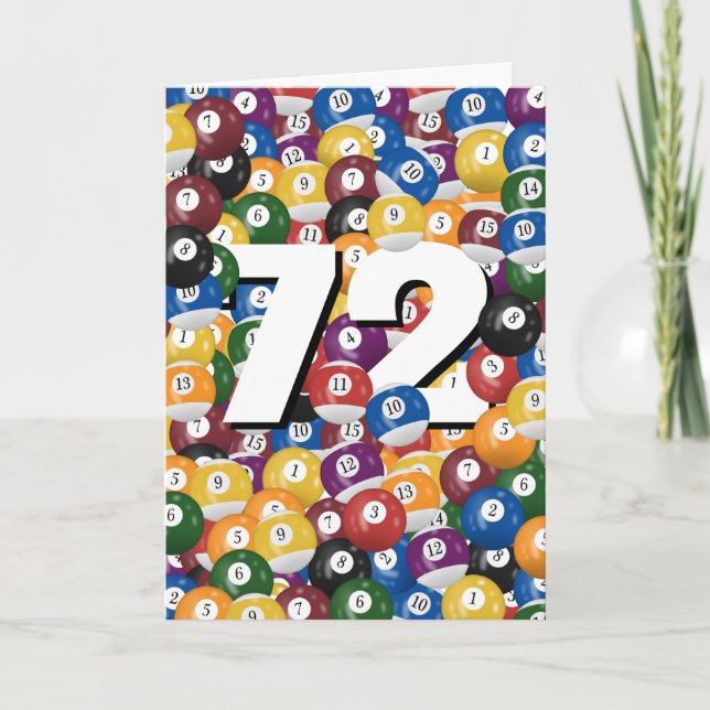 Carte Billard Anniversaire Balls Pour 72e Anniversaire (Devant)