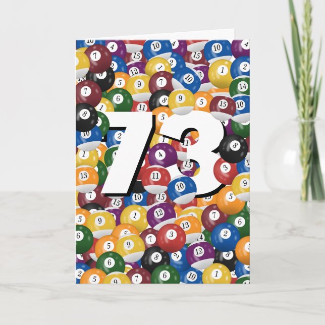Carte Billard Anniversaire Balls Pour 73e Anniversaire (Devant)