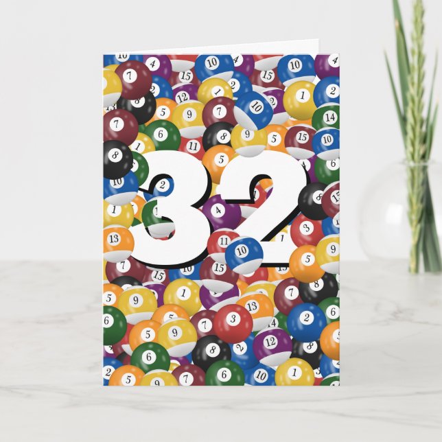 Carte Billard d'anniversaire pour 32e anniversaire (Devant)