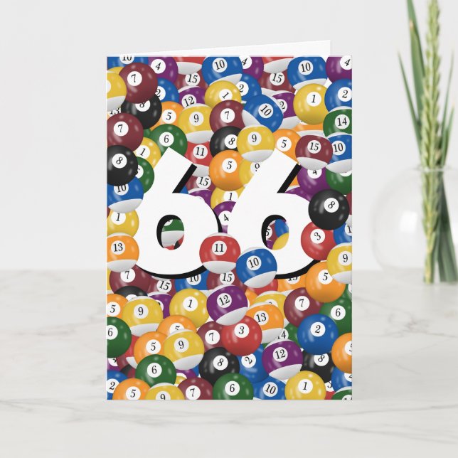 Carte Billard d'anniversaire pour 66e anniversaire (Devant)