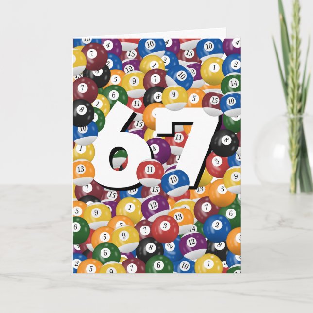 Carte Billard d'anniversaire pour 67e anniversaire (Devant)