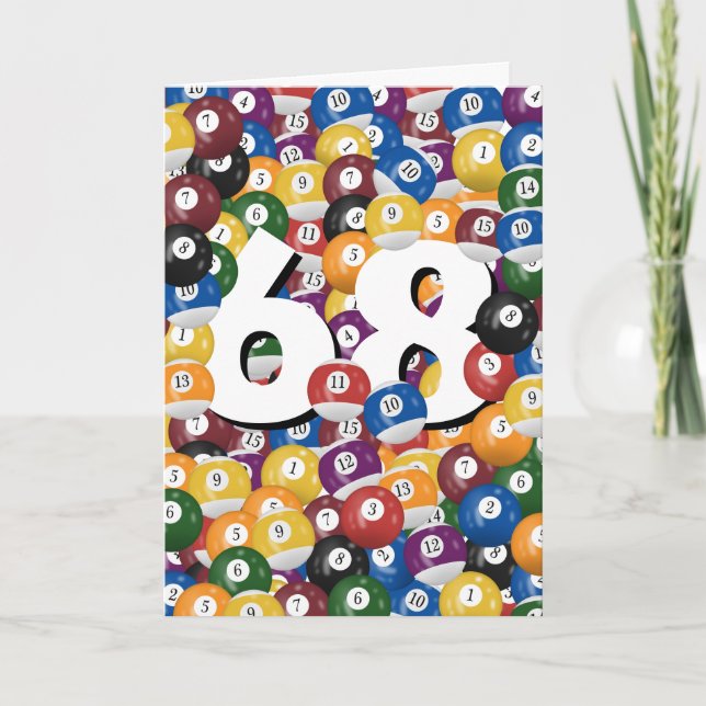 Carte Billard d'anniversaire pour 68e anniversaire (Devant)