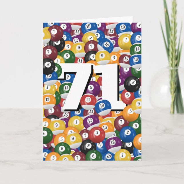 Carte Billard d'anniversaire pour 71e anniversaire (Devant)