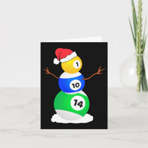 Carte Billard Noël Snowman Shirt Pool Joueur Chri