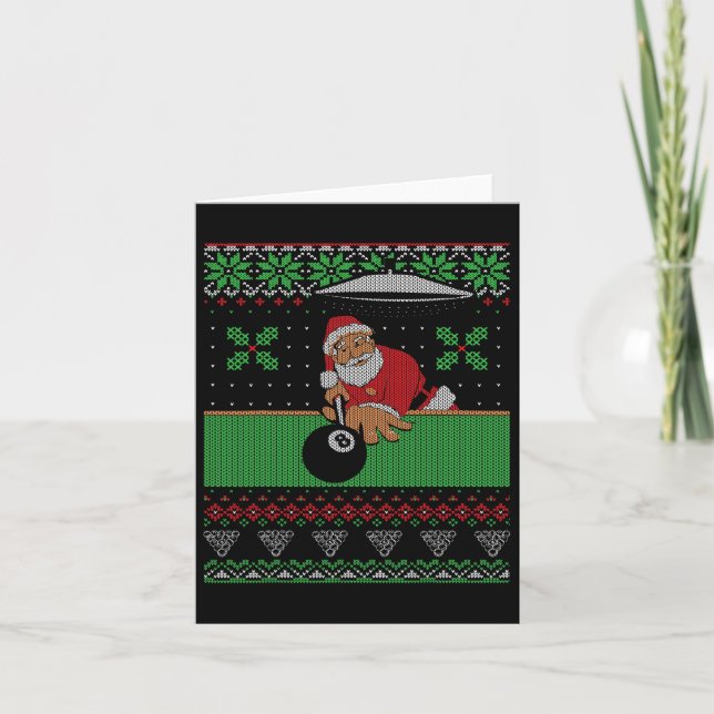 Carte Billard piscine laide style pull de Noël (Devant)