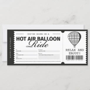 Carte Billet cadeau à Balloon à air chaud