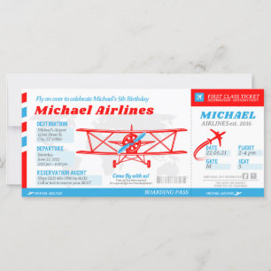 Carte Billet d'avion Passe d'embarquement Style Invitati