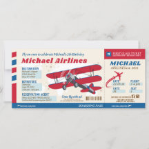 Billet d'avion Passe d'embarquement Style Invitati