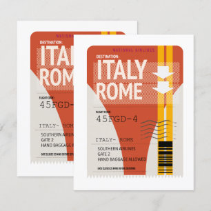 Carte billet de vacances Italie Rome