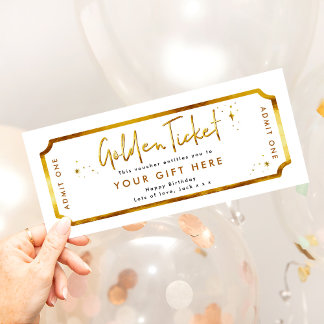 Carte Billet d'or pour anniversaire