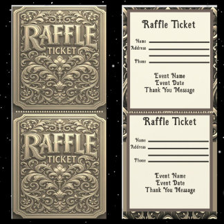 Carte Billet Gold Raffle