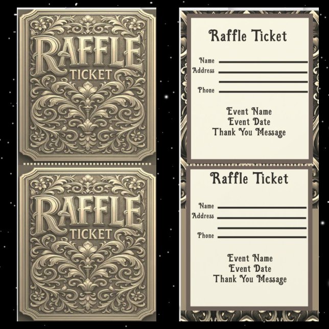 Carte Billet Gold Raffle (Créateur téléchargé)