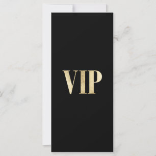 Carte Billet mariage VIP noir et or moderne de luxe