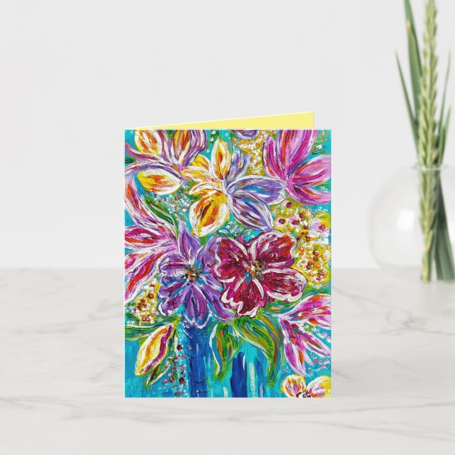 Carte Billet Vase Bleu (Devant)