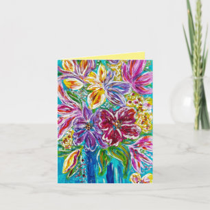 Carte Billet Vase Bleu