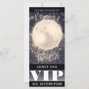 Carte Billet VIP Fête d'anniversaire Ciel céleste Magie 