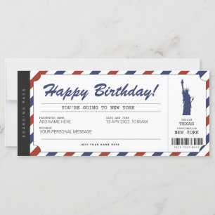 Carte Billet voyage Pass voyage Surprise New York