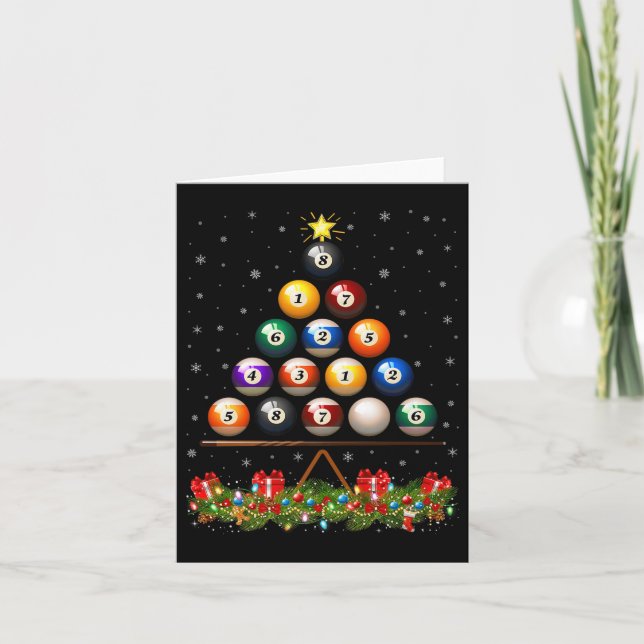 Carte Billiard Ball Christmas Tree Lights Ol Billiards X (Devant)