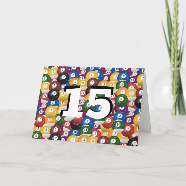 Carte Billiard Balls 15e anniversaire (Devant)