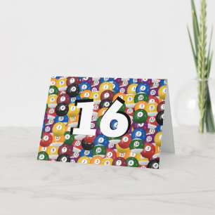 Carte Billiard Balls 16e anniversaire
