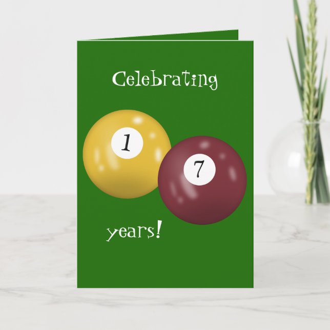 Carte Billiard Balls 17e anniversaire (Devant)