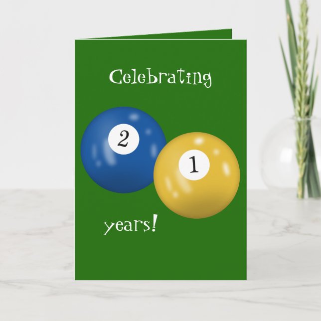 Carte Billiard Balls 21e anniversaire (Devant)