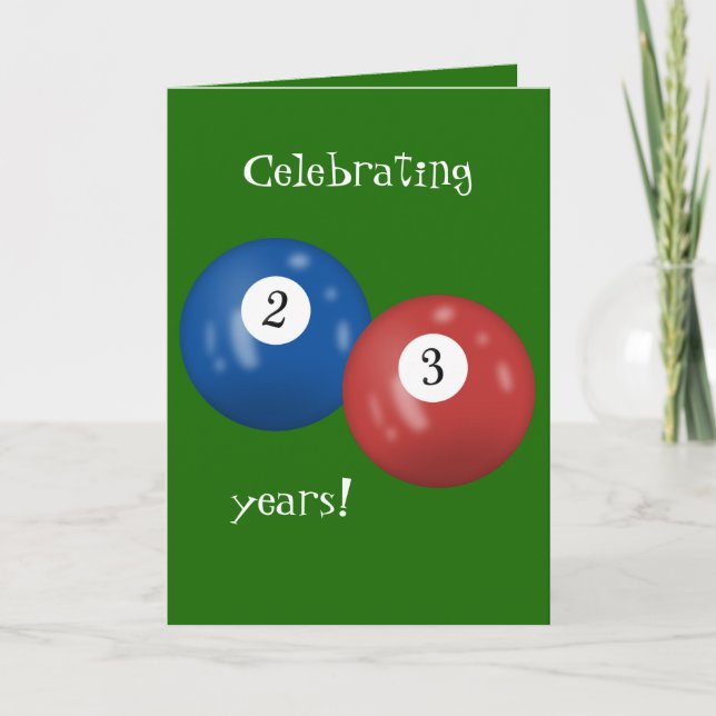 Carte Billiard Balls 23e anniversaire (Devant)