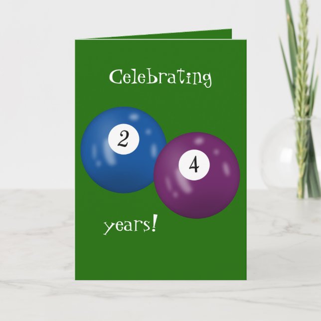 Carte Billiard Balls 24e anniversaire (Devant)