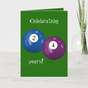 Carte Billiard Balls 24e anniversaire