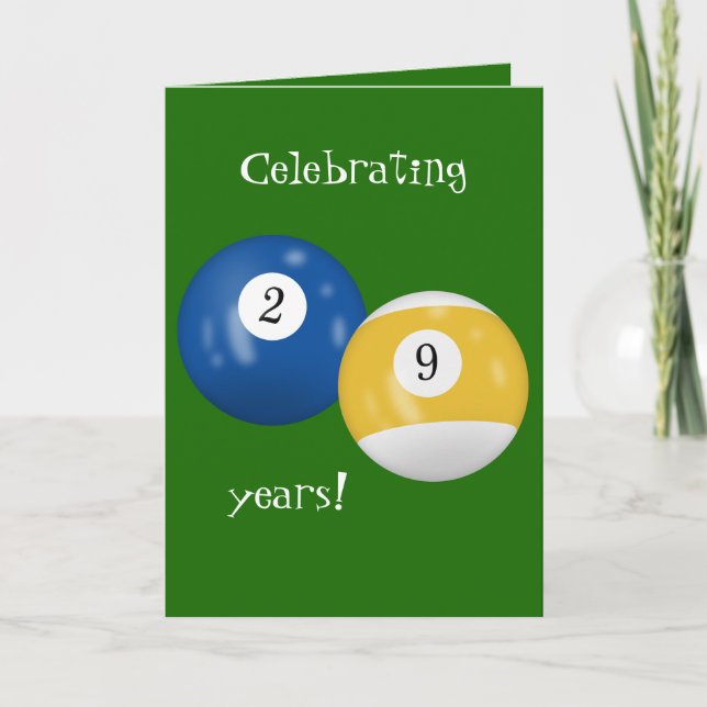 Carte Billiard Balls 29e anniversaire (Devant)