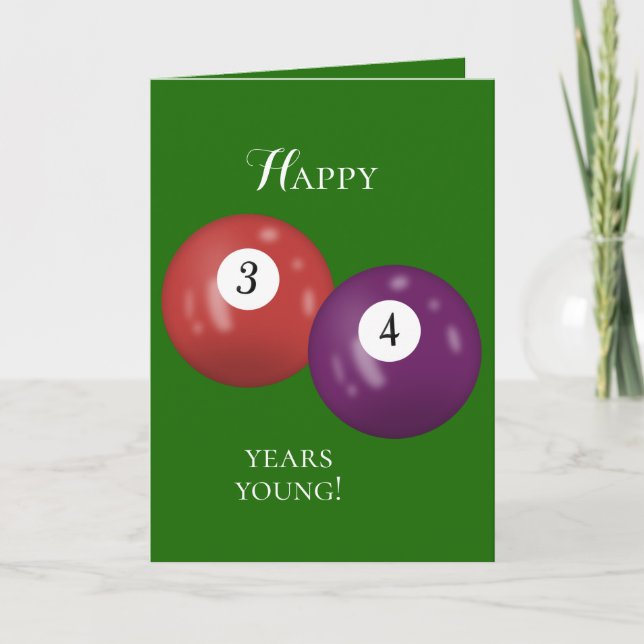 Carte Billiard Balls 34e anniversaire (Devant)