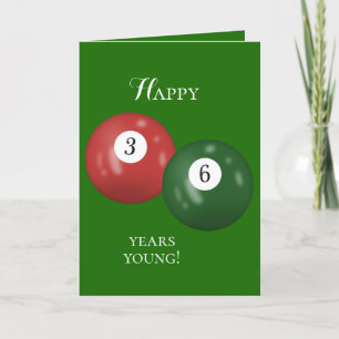 Carte Billiard Balls 36e anniversaire