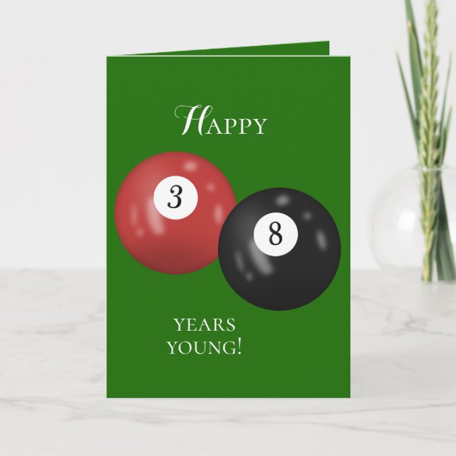 Carte Billiard Balls 38e anniversaire (Devant)