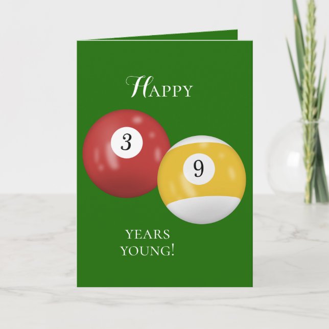 Carte Billiard Balls 39e anniversaire (Devant)