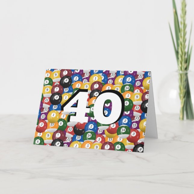 Carte Billiard Balls 40e anniversaire (Devant)