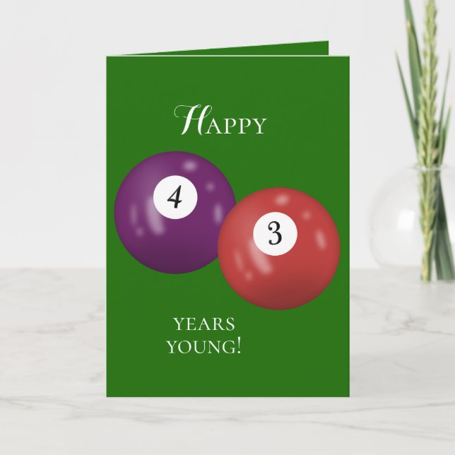 Carte Billiard Balls 43e anniversaire (Devant)
