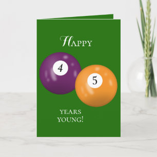 Carte Billiard Balls 45e anniversaire