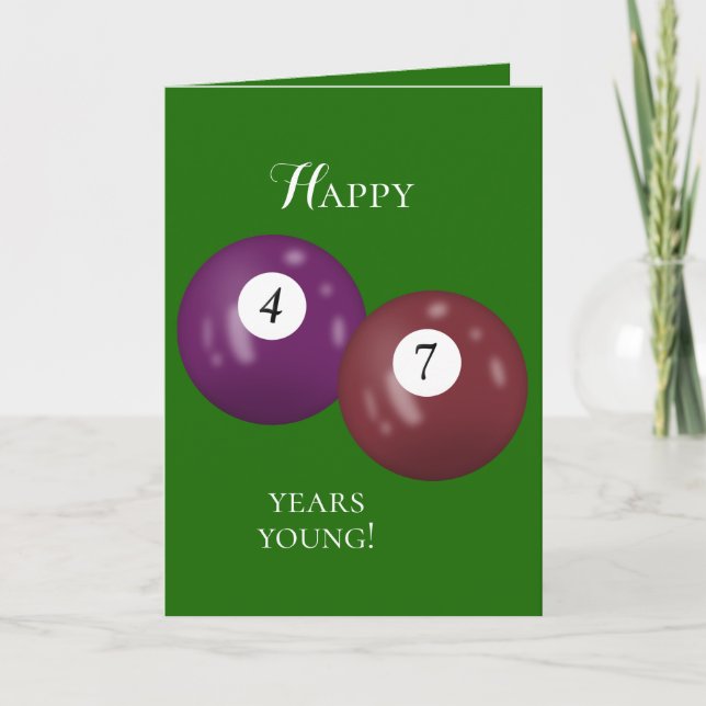 Carte Billiard Balls 47e anniversaire (Devant)