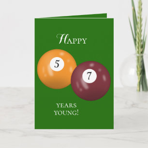 Carte Billiard Balls 57e anniversaire