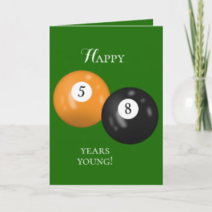 Carte Billiard Balls 58e anniversaire