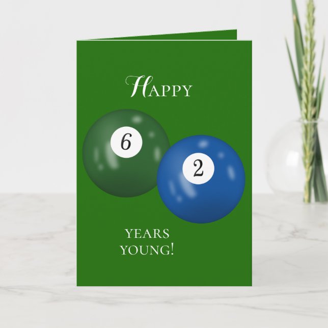 Carte Billiard Balls 62e anniversaire (Devant)