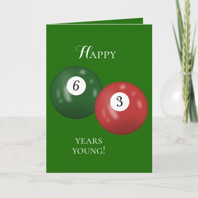 Carte Billiard Balls 63e anniversaire (Devant)