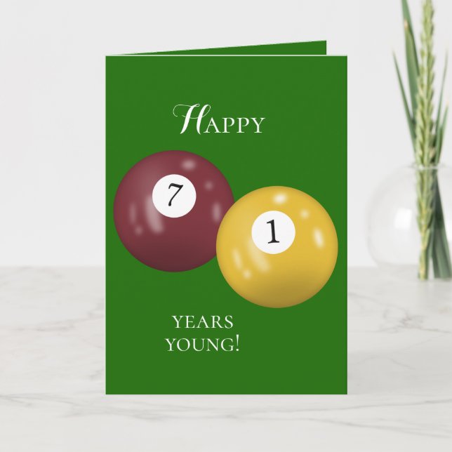 Carte Billiard Balls 71e anniversaire (Devant)