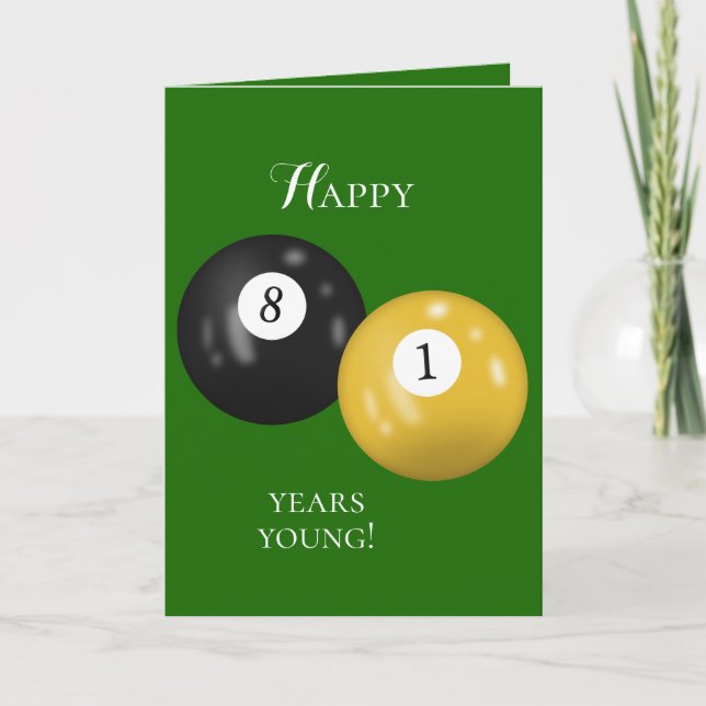 Carte Billiard Balls 81e anniversaire (Devant)