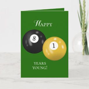 Carte Billiard Balls 81e anniversaire