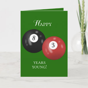 Carte Billiard Balls 83e anniversaire