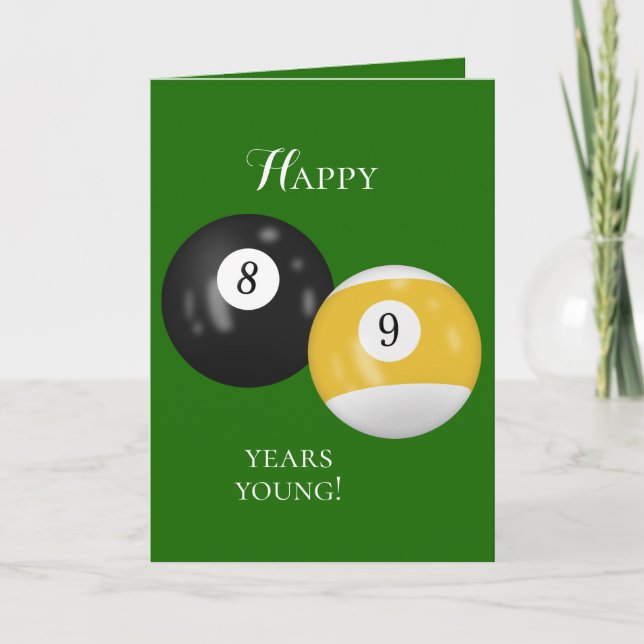 Carte Billiard Balls 89e anniversaire (Devant)