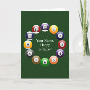 Carte Billiard Balls Brillant Coloré Piscine Snooker Spo