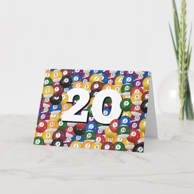 Carte Billiard Balls Pour 20e Anniversaire (Devant)